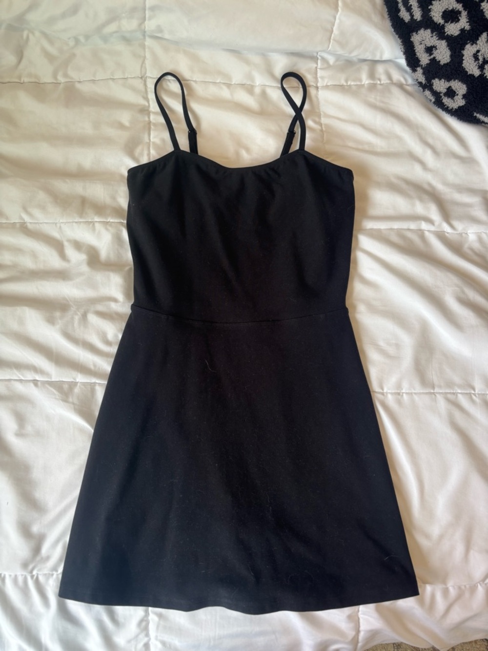 ALO Yoga Black Mini Dress with Spaghetti Straps